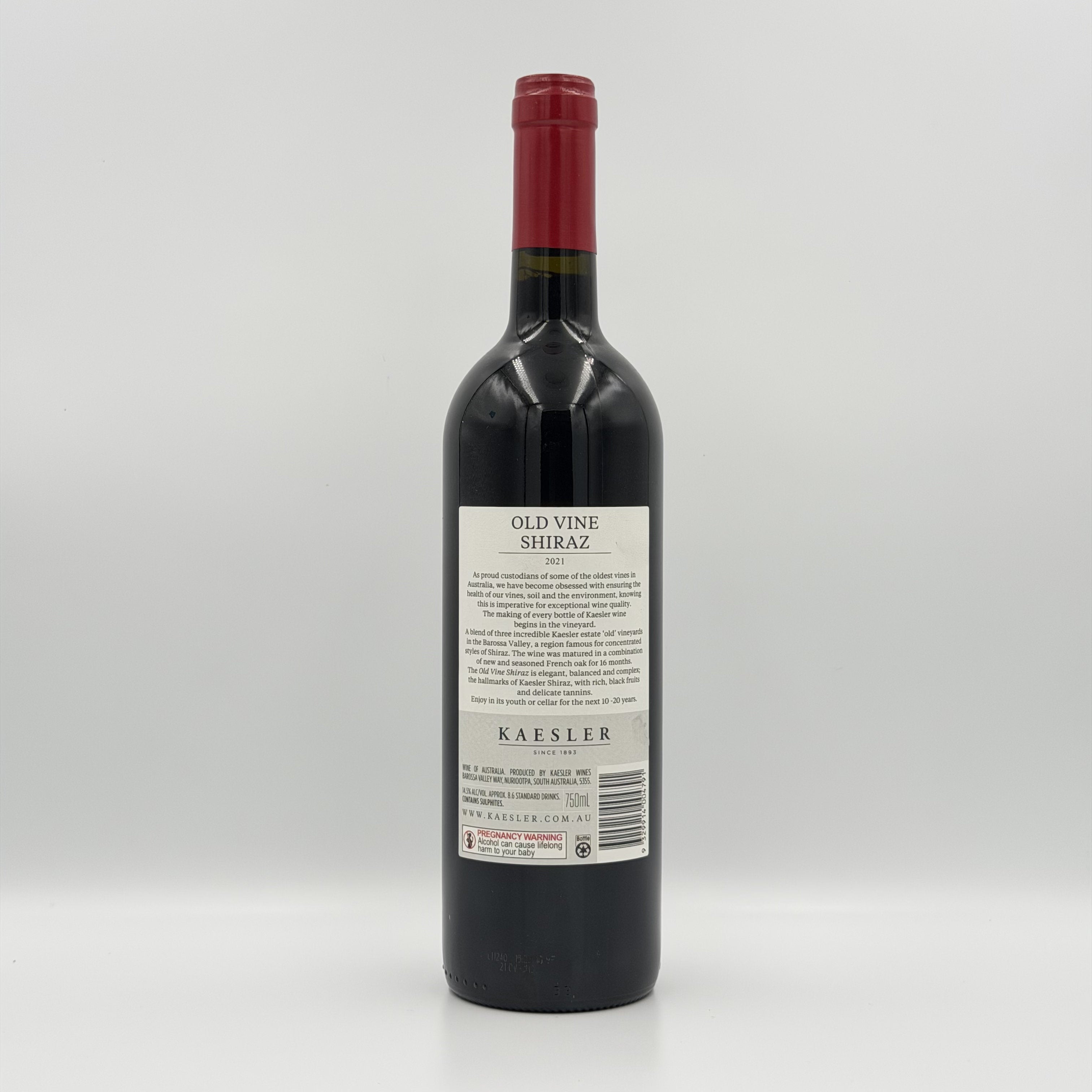 2021 Kaesler Old Vine Shiraz Barossa Valley – 750ml