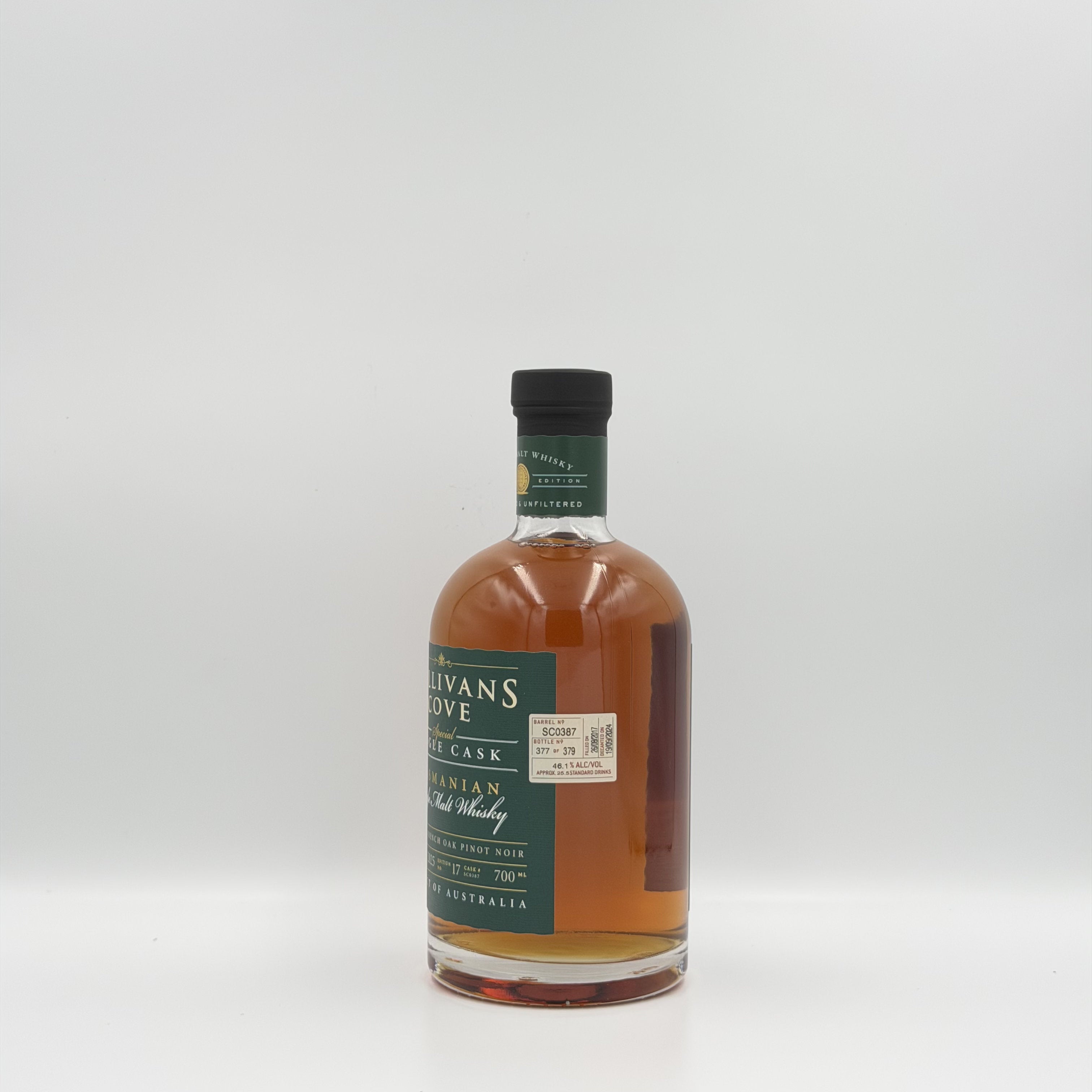 Sullivans Cove Special Single Cask French Oak Pinot Noir Finish Tasmanian Single Malt Whisky 700ml SC0387 