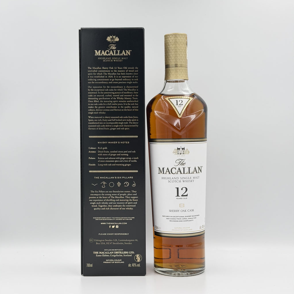 The Macallan 12 Year Old Sherry Oak Single Malt Scotch Whisky 700ml