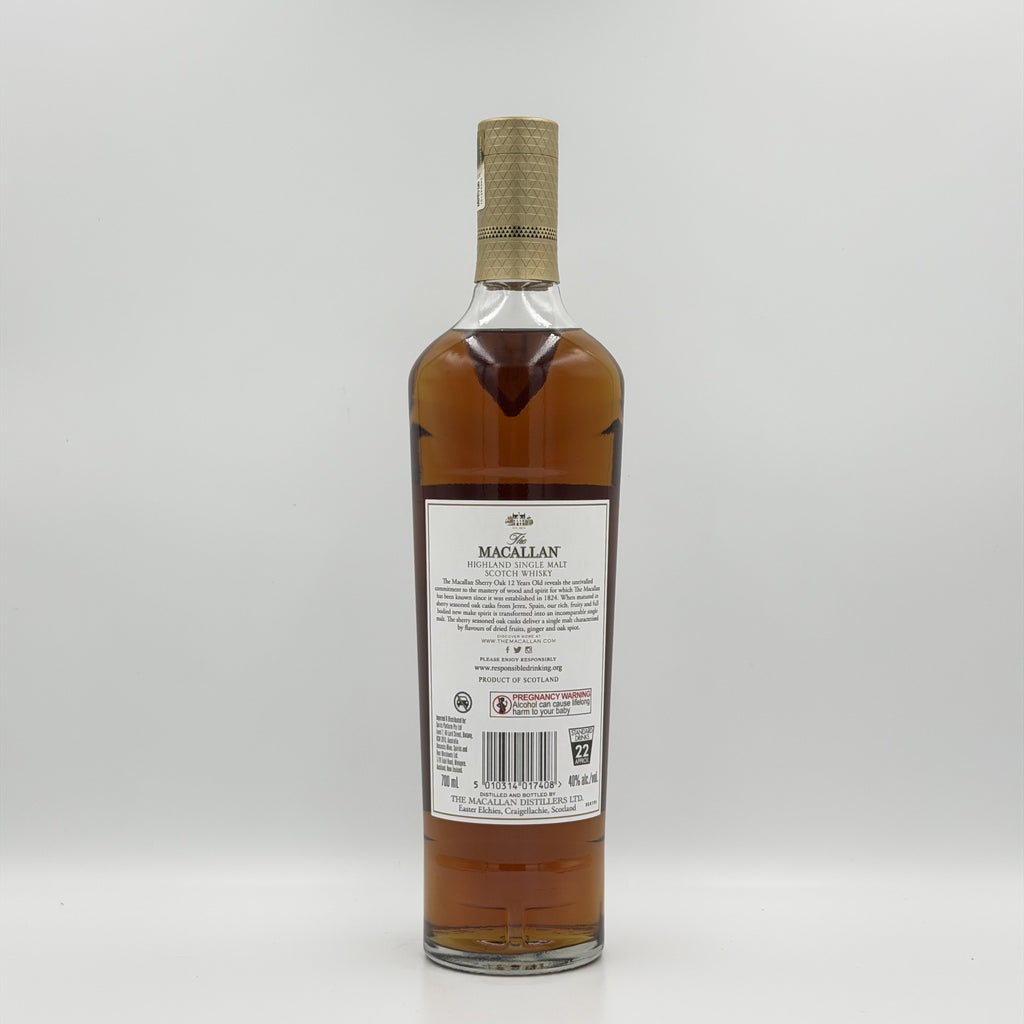 The Macallan 12 Year Old Sherry Oak Single Malt Scotch Whisky 700ml