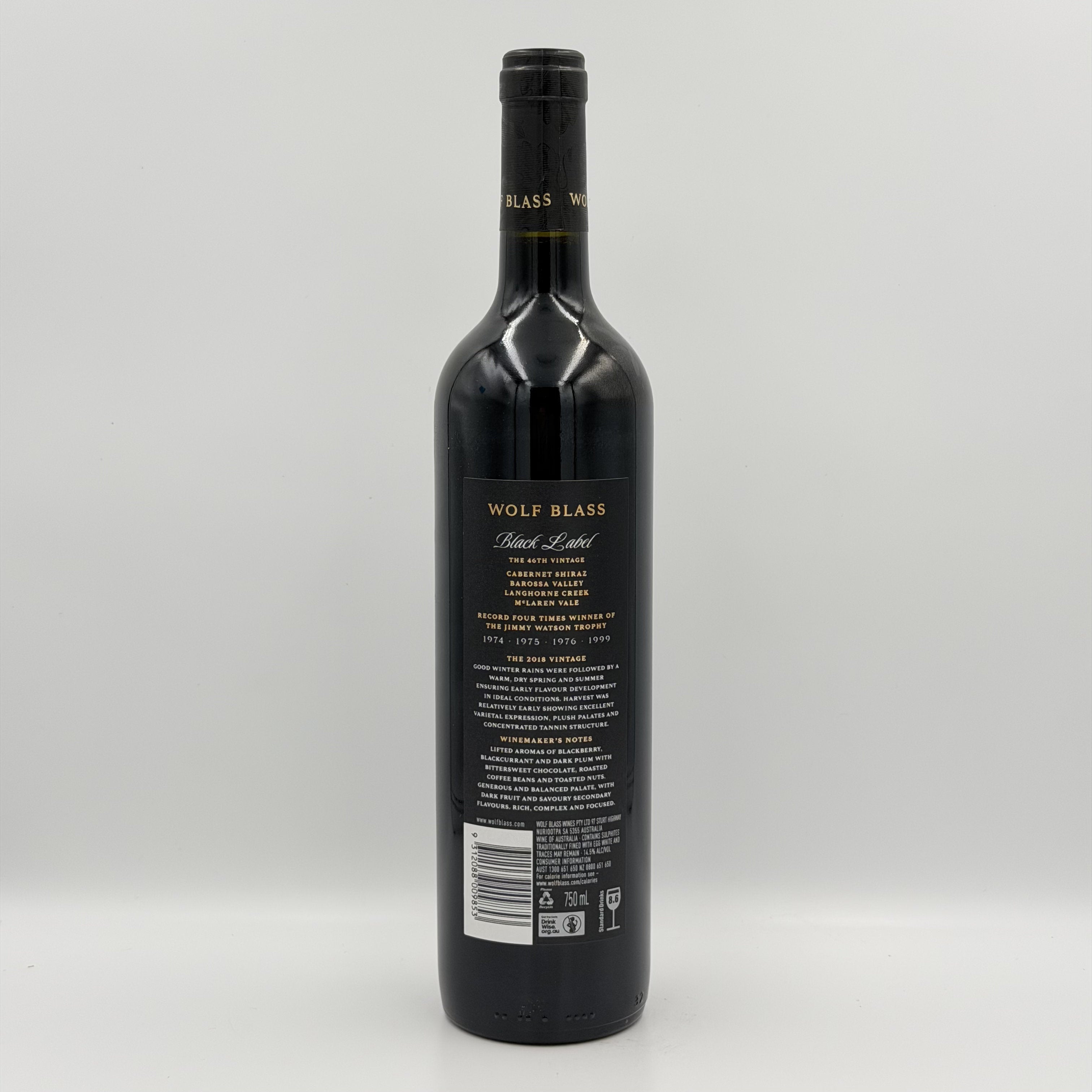Wolf Blass Black Label Cabernet Shiraz 2018 750ml